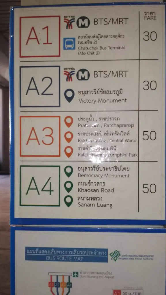 Bus From Don Muang Airport To Khao San Road A4 Route