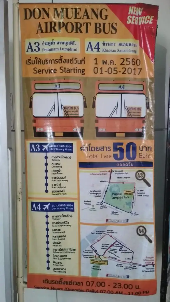 Bus From Don Muang Airport To Khao San Road A4 Time Table
