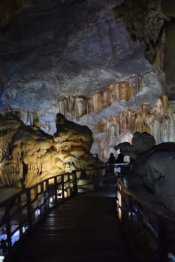 Wooden passage inside the cave