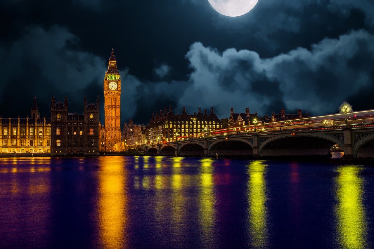 London bridge clock tower Thames River