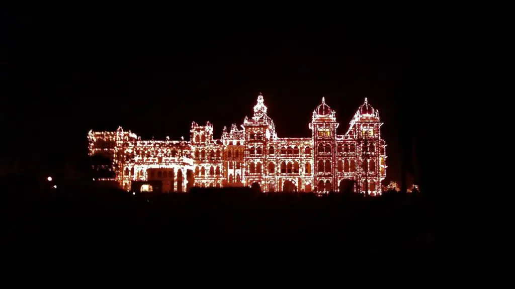 Mysore Palace Lighing In The Night