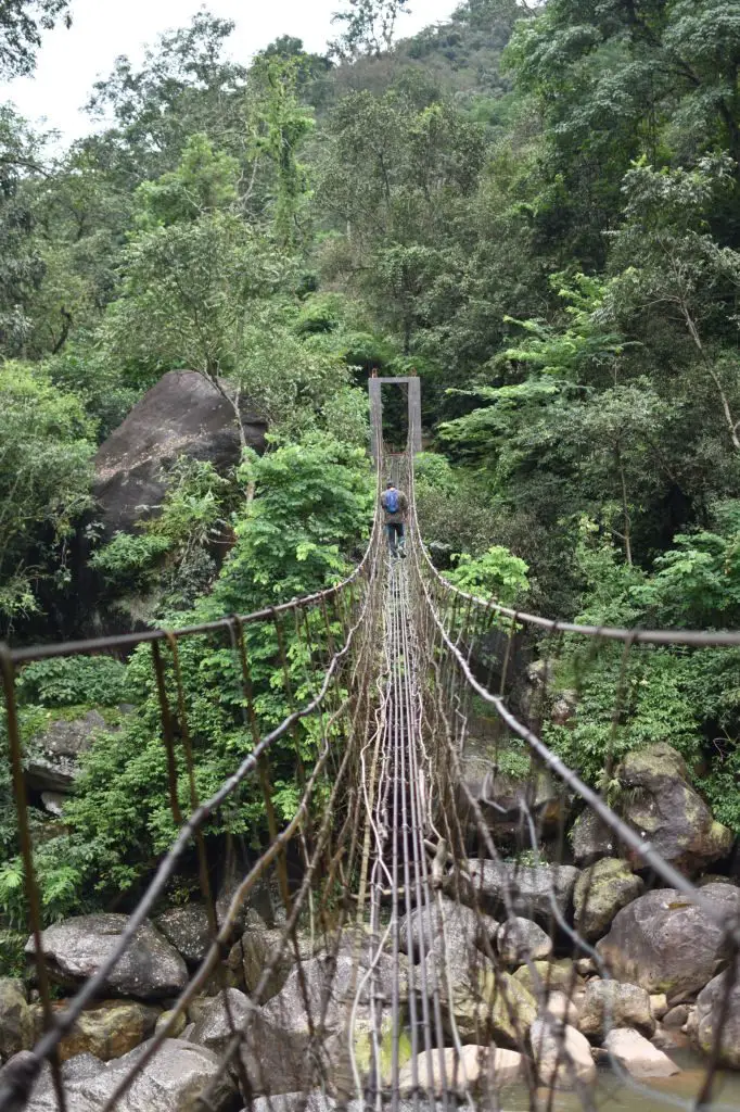 Hanging Bridge On The Trek To Double Root Bridge