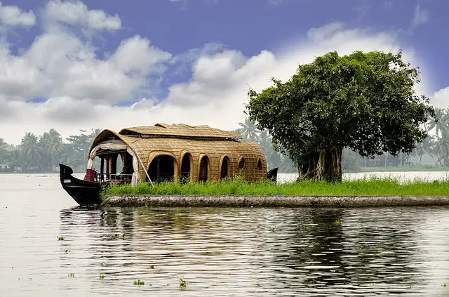 A beautiful view of Houseboat on Kerala Backwater